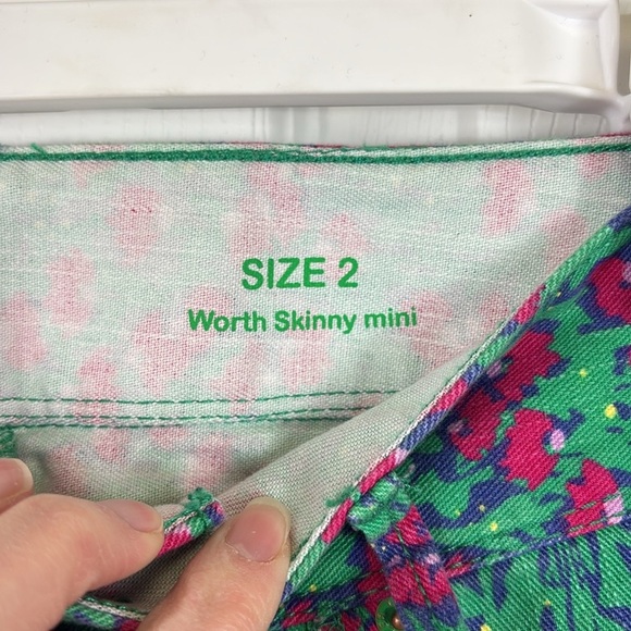 Lilly Pulitzer floral worth skinny mini jeans sz 2 - Picture 3 of 11